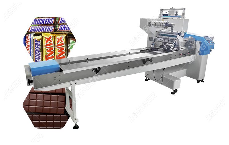 Máquina para empacar barras de chocolate de alta velocidad