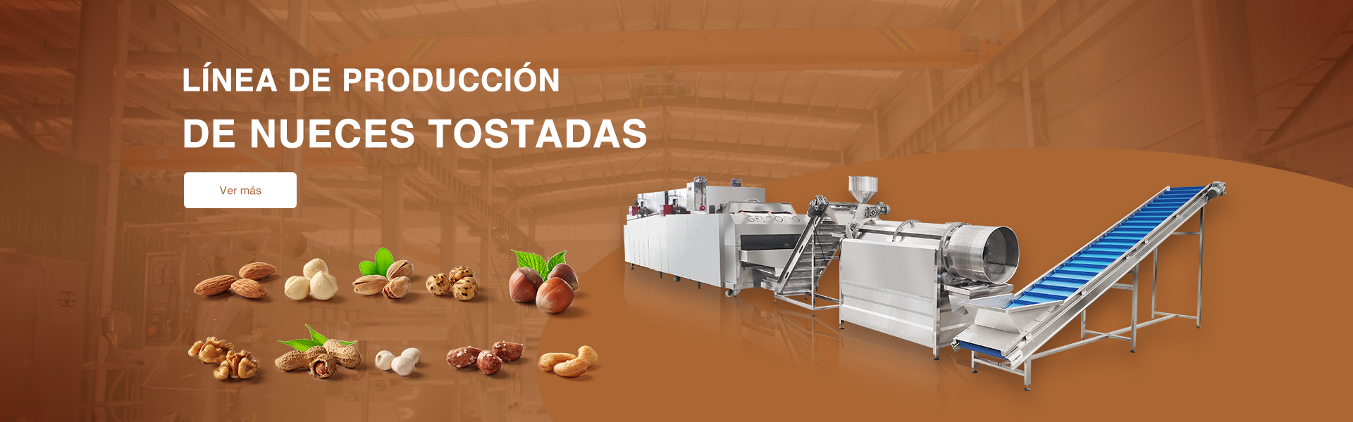 Línea de producción de nueces tostadas