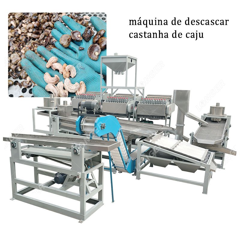 Máquina de descascar castanha de caju automática